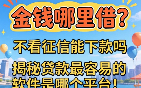 急需用钱哪里借？不看征信能下款吗？揭秘贷款最容易的软件是哪个平台！