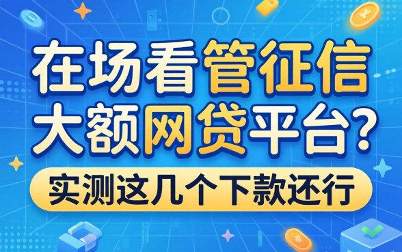 有哪些不看征信的大额网贷平台？实测这几个下款还行