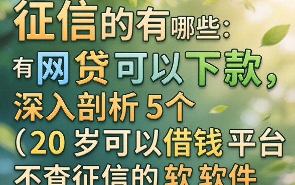 上征信的有哪些网贷可以下款，深入剖析5个20岁可以借钱平台不查征信的软件