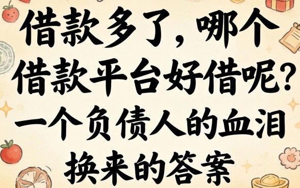 借款多了哪个借款平台好借呢？一个负债人的血泪换来的答案