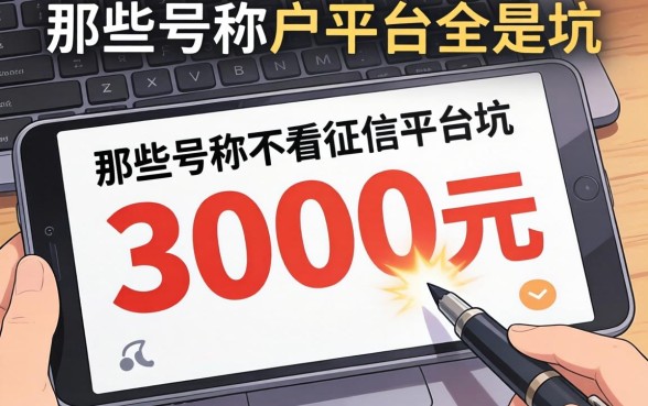我借了3000元，发现那些号称不看征信的平台全是坑