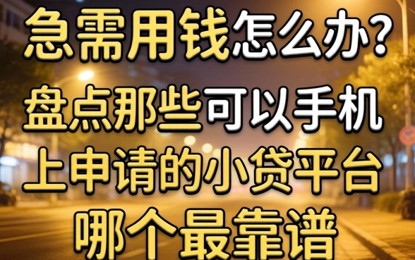 深夜急需用钱怎么办？盘点那些可以手机上申请的小贷平台，哪个最靠谱？