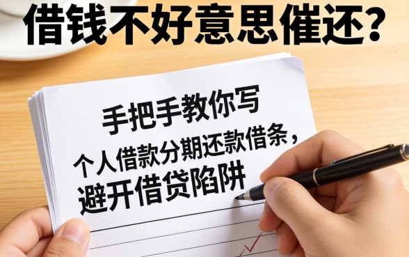 朋友借钱不好意思催还？手把手教你写个人借款分期还款借条，避开借贷陷阱！