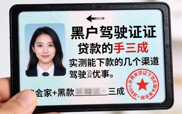 黑户驾驶证贷款到手三成，实测能下款的几个渠道