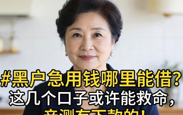 50岁黑户急用钱哪里能借？这几个口子或许能救命，亲测有下款的！