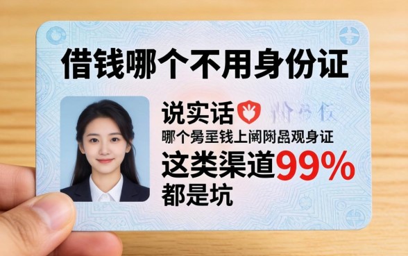 网上借钱哪个不用身份证？说实话，这类渠道99%都是坑
