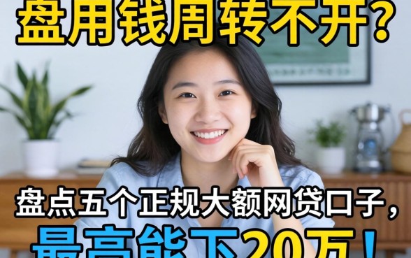 急用钱周转不开？盘点五个正规大额网贷口子，最高能下20万！