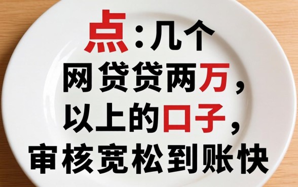 盘点几个网贷两万以上的口子，审核宽松到账快