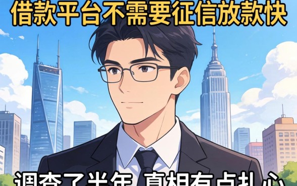 哪个借款平台不需要征信放款快的？我调查了半年，真相有点扎心