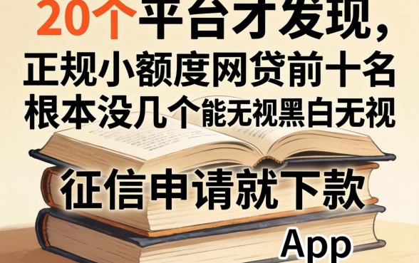 我翻了二十个平台才发现，正规小额度网贷前十名里根本没几个能无视黑白无视征信申请就下款的app