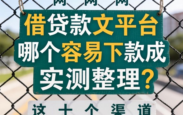 网上借款平台哪个容易下款成功？实测整理这十个渠道
