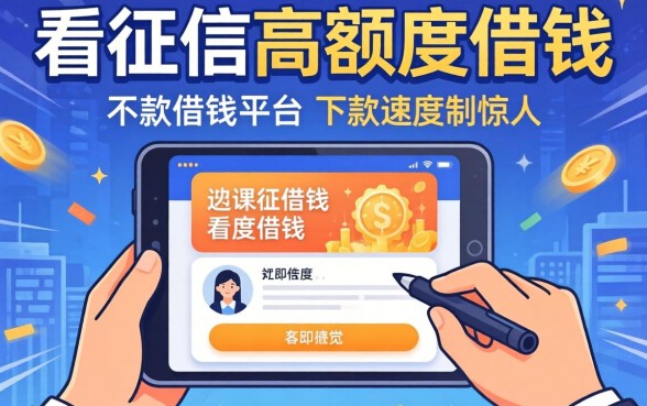 揭秘几款不看征信高额度借钱的平台，下款速度惊人