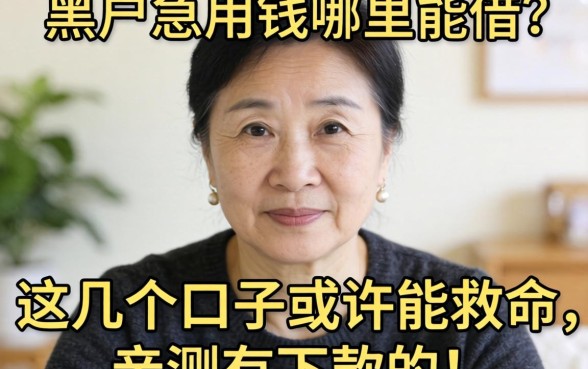 50岁黑户急用钱哪里能借？这几个口子或许能救命，亲测有下款的！