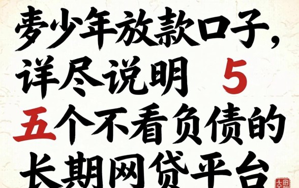 未成年放款口子，详尽说明五个不看负债的长期网贷平台